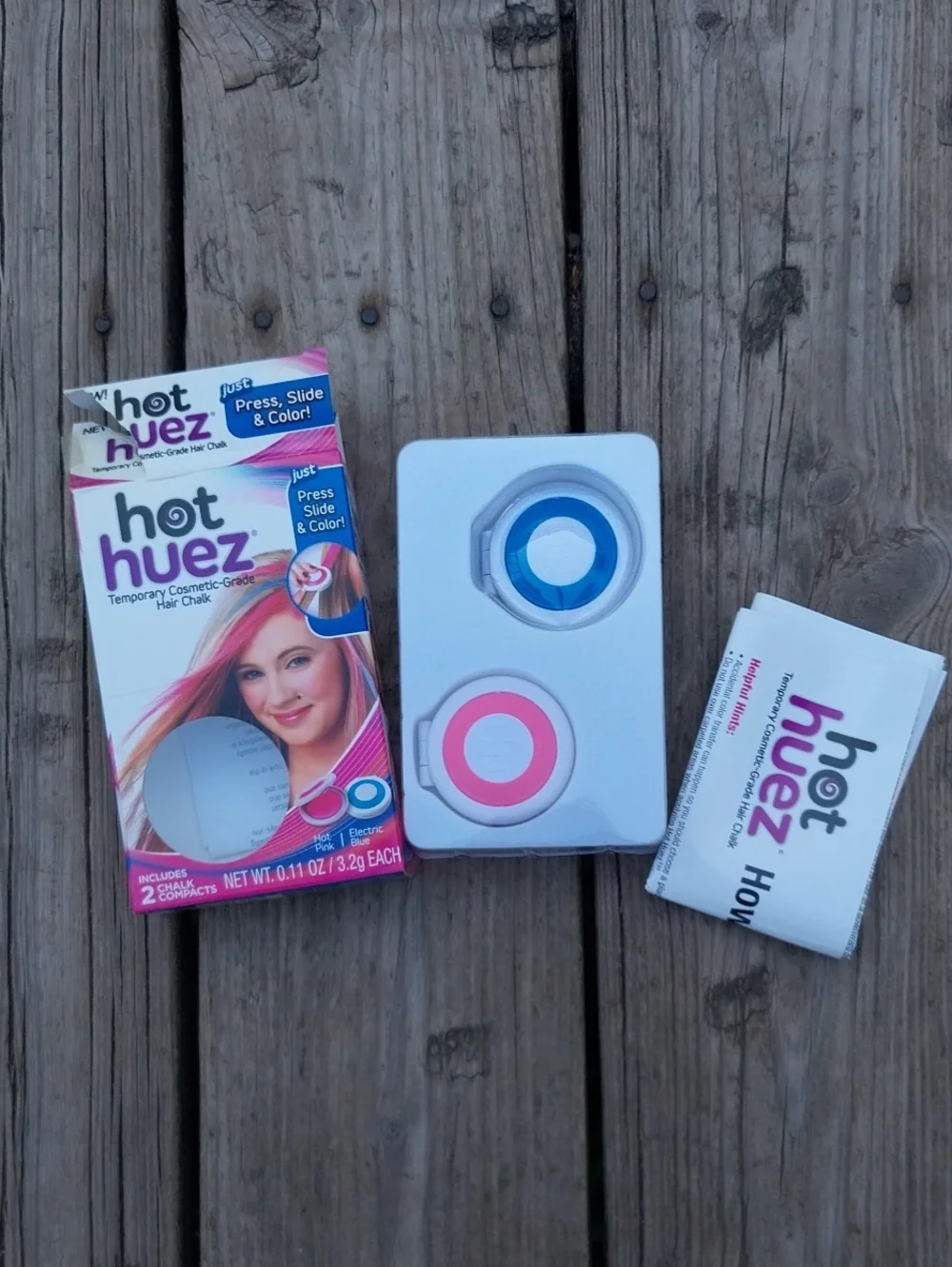 Hot Huez Temporary Hair Chalk - Hot Pink And Electric Blue